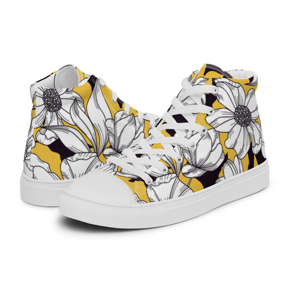 HA!LO Sunflower Sketch #33 Men’s Canvas High Top Sneakers