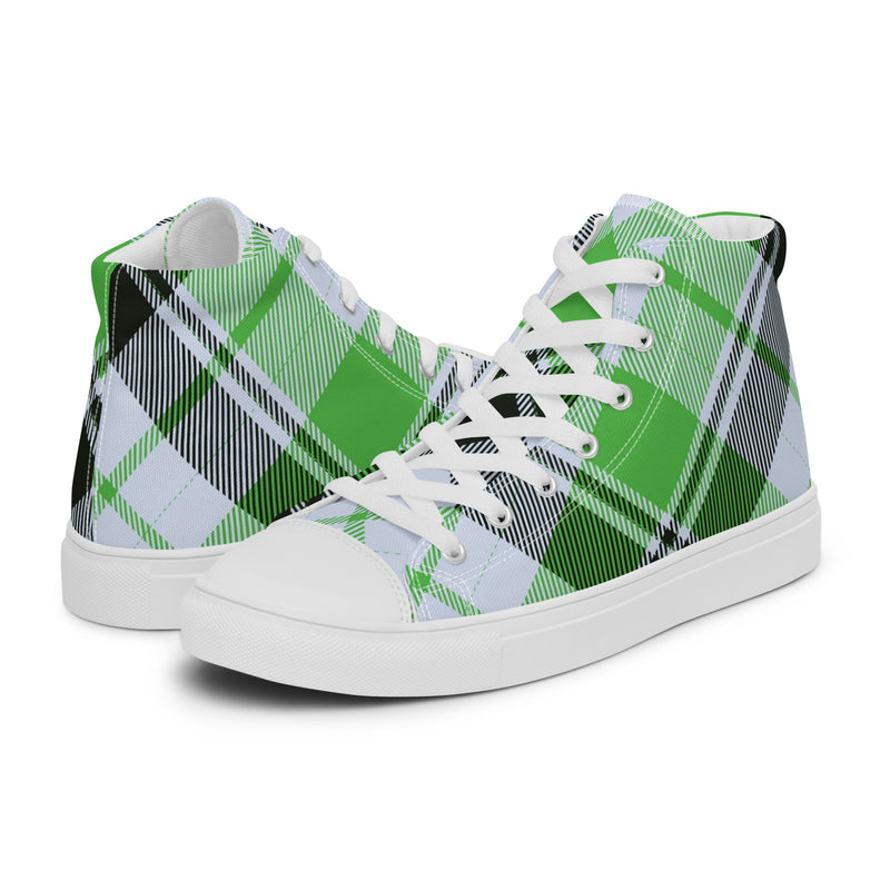 Green Plaid High Top #40 - Canvas High Top Sneakers | HA!LO