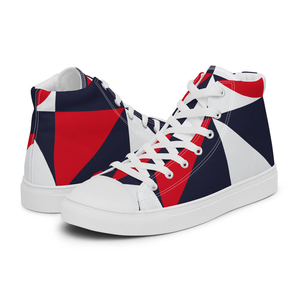 HA!LO Geometric Navy #45 Men’s Canvas High Top Sneakers
