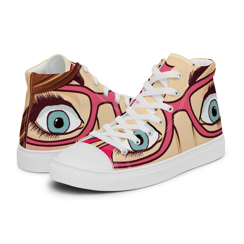 Owl Glasses High Top #46 - Canvas High Top Sneakers | HA!LO