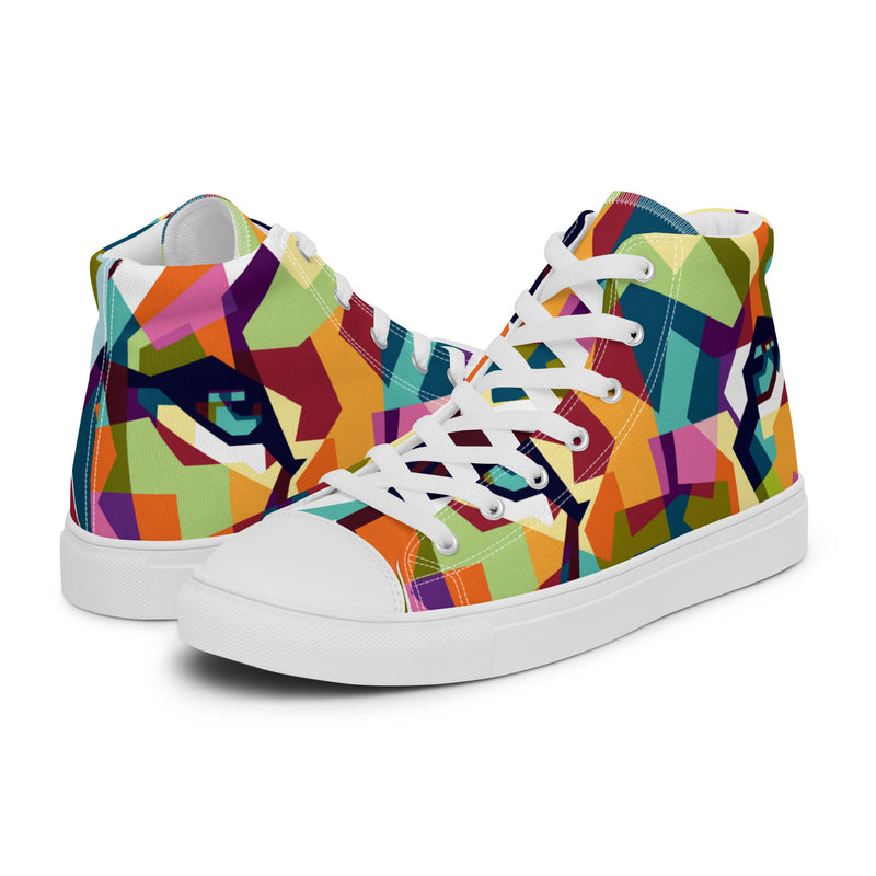 Cubist Face High Top #49 - Canvas High Top Sneakers | HA!LO