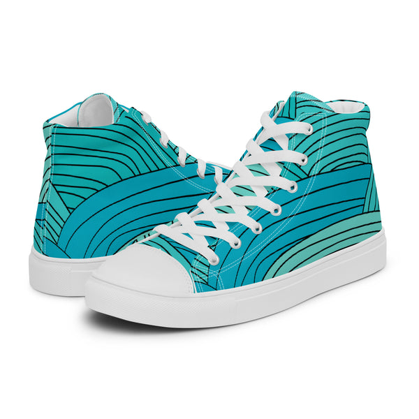HA!LO Teal Wave #60 Men’s Canvas High Top Sneakers