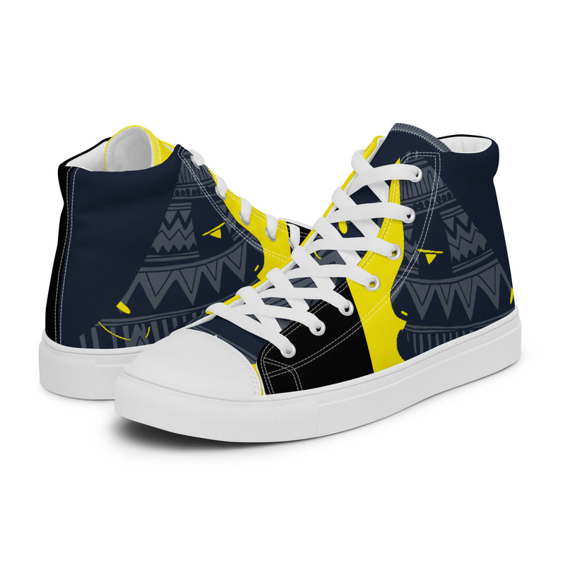 Tribal Navy High Top #73 - Canvas High Top Sneakers | HA!LO