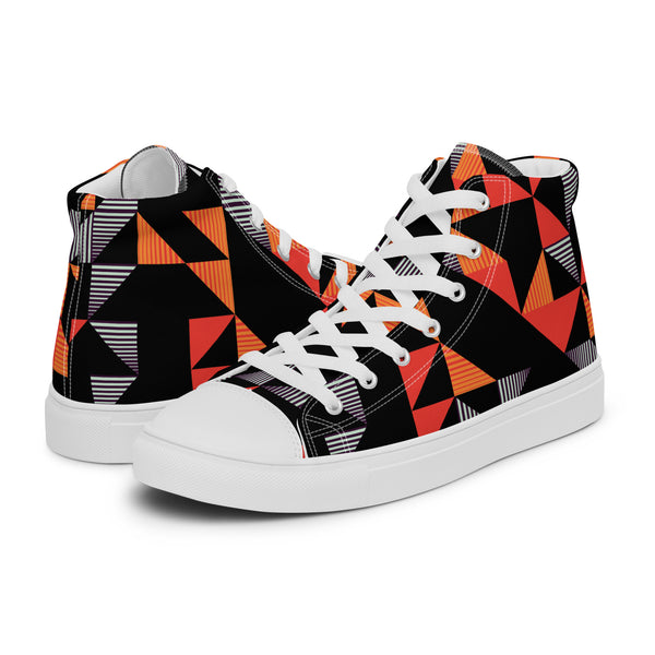 HA!LO Red Triangle #74 Men’s Canvas High Top Sneakers