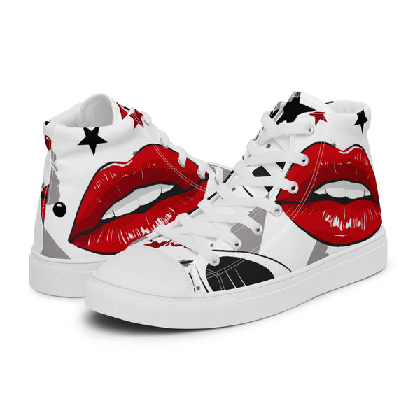 HA!LO Red Lips #75 Men’s Canvas High Top Sneakers