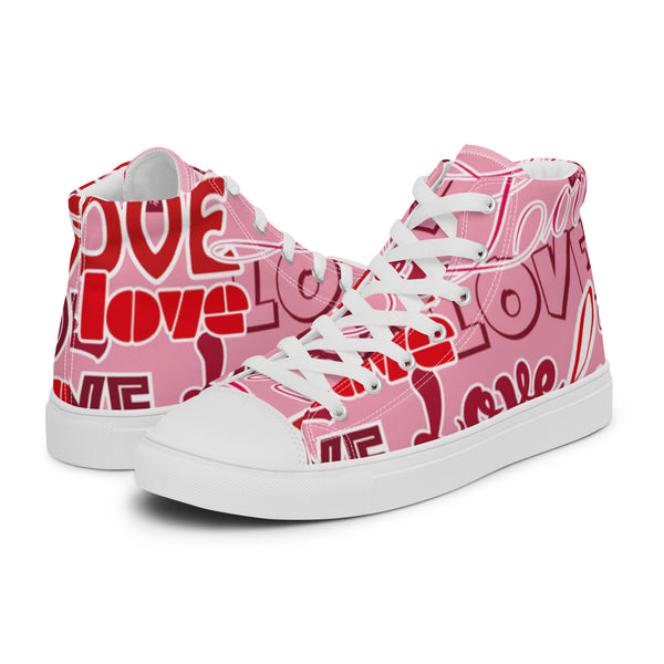 HA!LO Love Text #86 Men’s Canvas High Top Sneakers