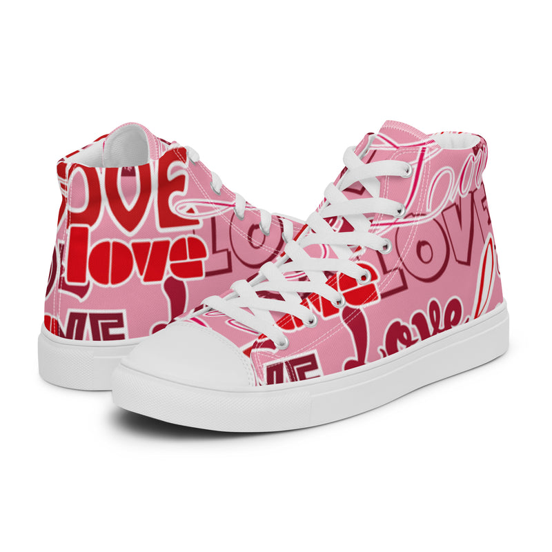 Love Text High Top #86 - Canvas High Top Sneakers | HA!LO