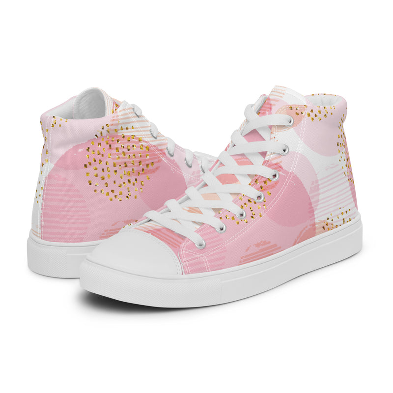 Pink Gold Dot High Top #95 - Canvas High Top Sneakers | HA!LO