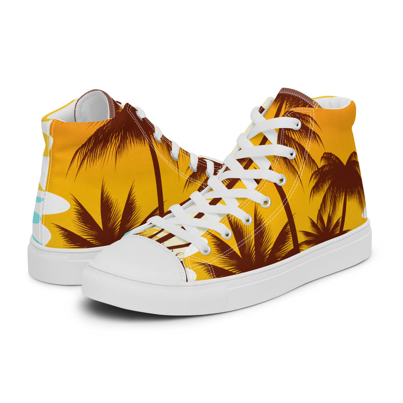 Sunset Palm High Top #97 - Canvas High Top Sneakers | HA!LO