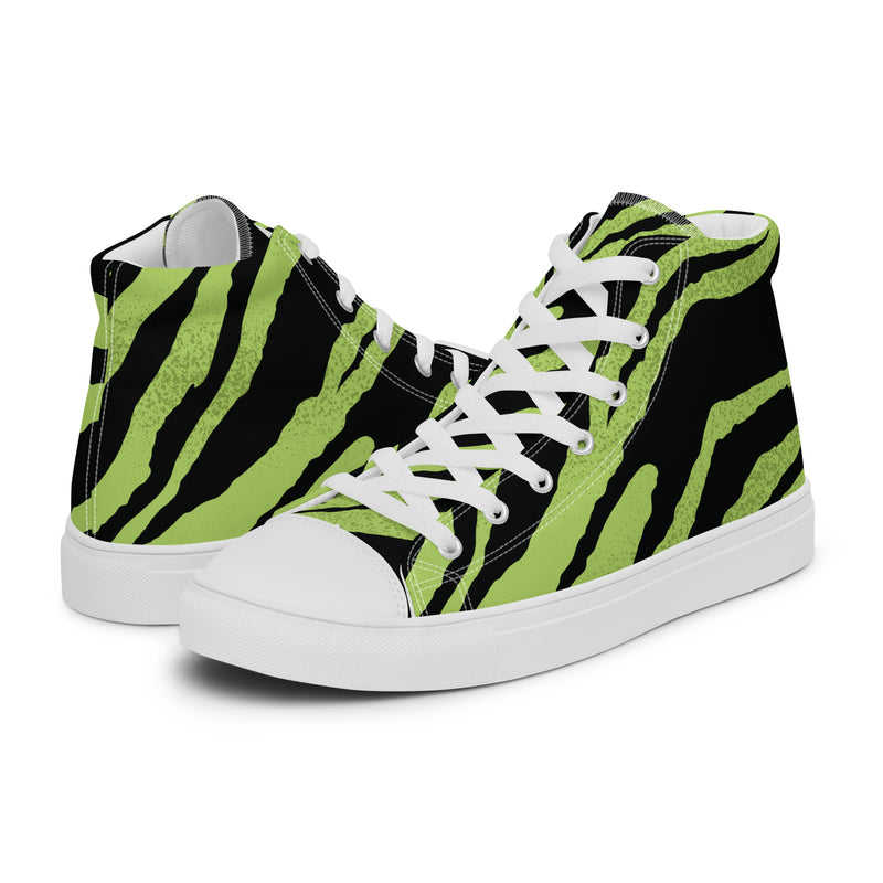 Lime Zebra High Top #100 - Canvas High Top Sneakers | HA!LO