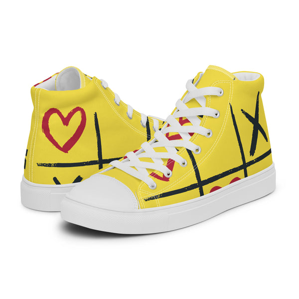 HA!LO Yellow Heart #112 Men’s Canvas High Top Sneakers