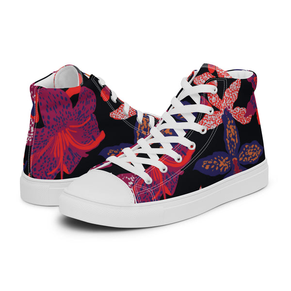 HA!LO Magenta Floral #114 Men’s Canvas High Top Sneakers