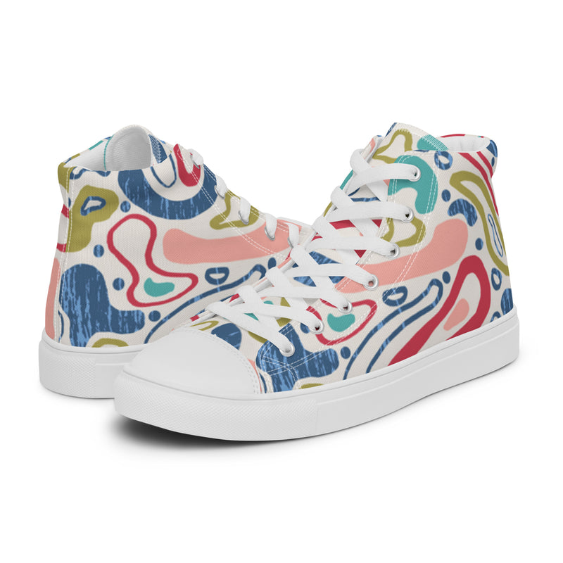 Pastel Abstract High Top #115 - Canvas High Top Sneakers | HA!LO