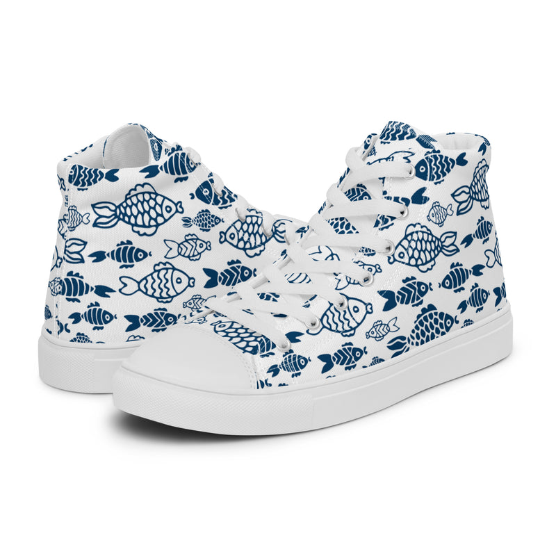 Blue Fish High Top #119 - Canvas High Top Sneakers | HA!LO