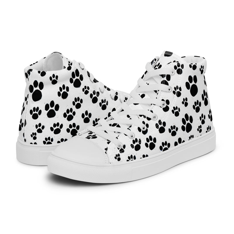 Paw Print High Top #133 - Canvas High Top Sneakers | HA!LO