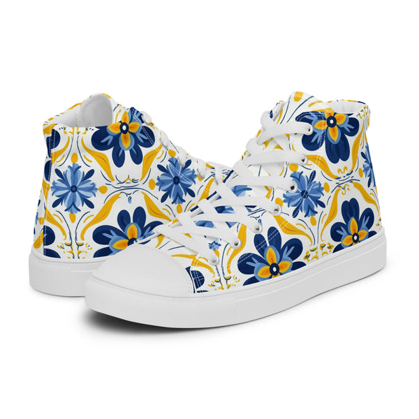 HA!LO Folk Floral #134 Men’s Canvas High Top Sneakers