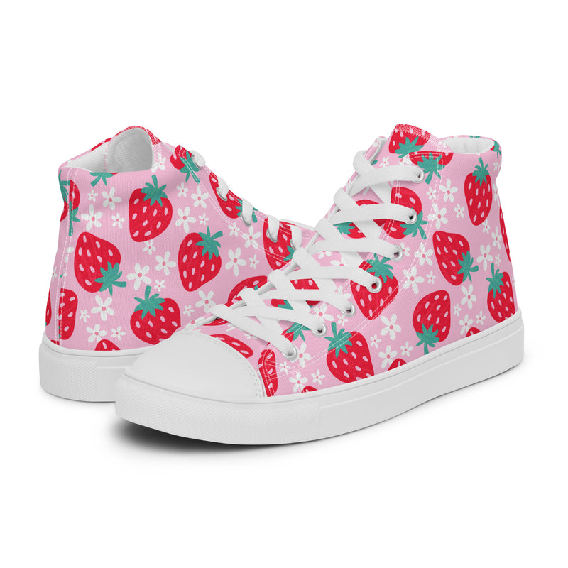 Strawberry High Top #136 - Canvas High Top Sneakers | HA!LO