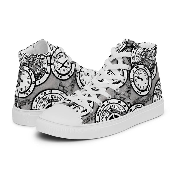 HA!LO Steampunk Clock #142 Men’s Canvas High Top Sneakers