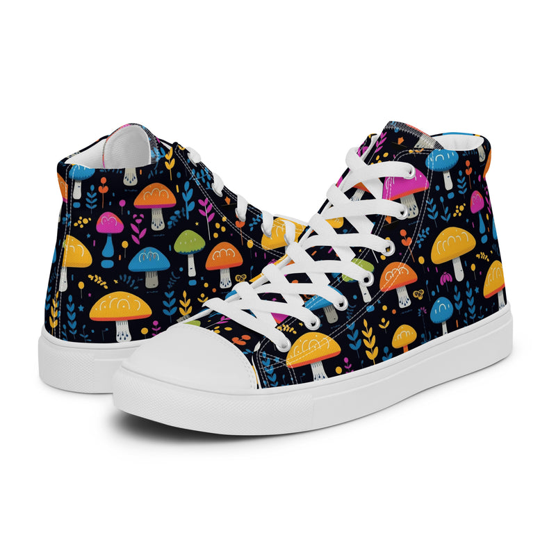 Mushroom Night High Top #146 - Canvas High Top Sneakers | HA!LO
