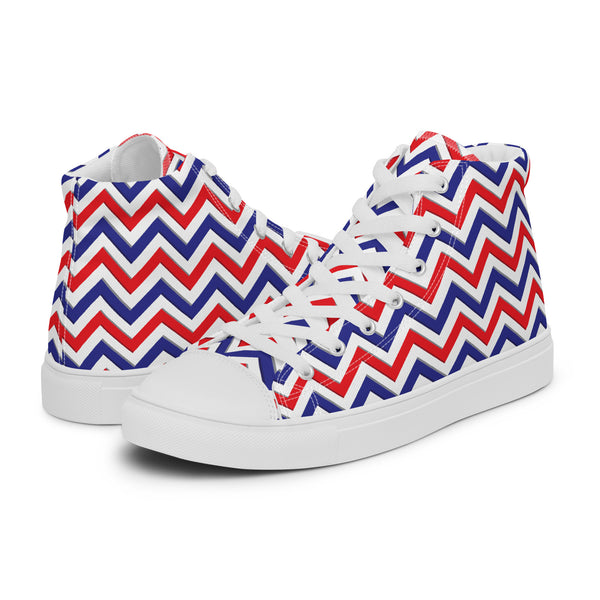 HA!LO Patriotic Chevron #156 Men’s Canvas High Top Sneakers