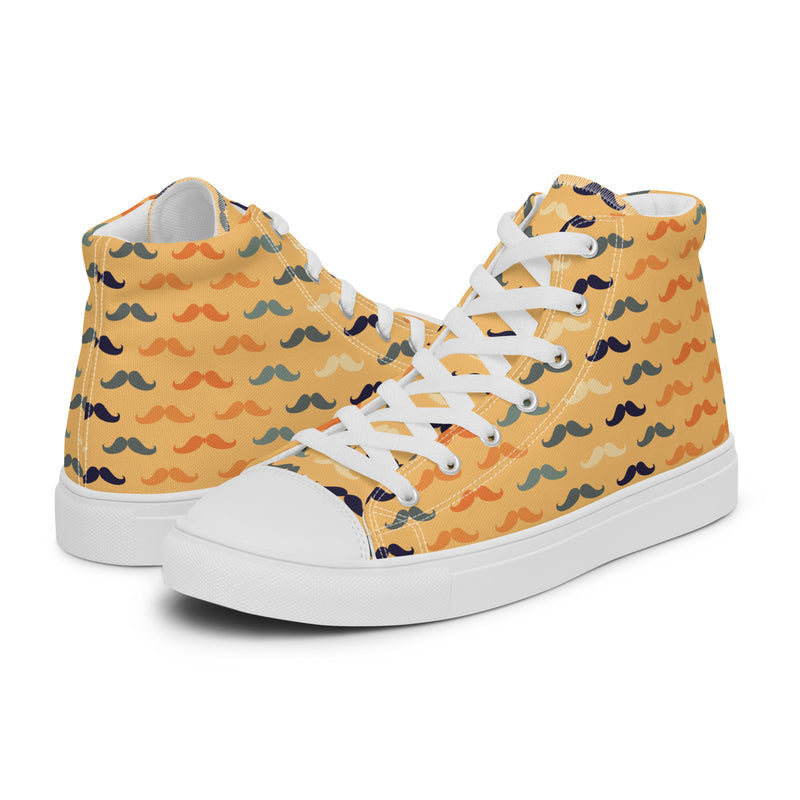 Gold Houndstooth Dad High Top #171 - Canvas High Top Sneakers | HA!LO