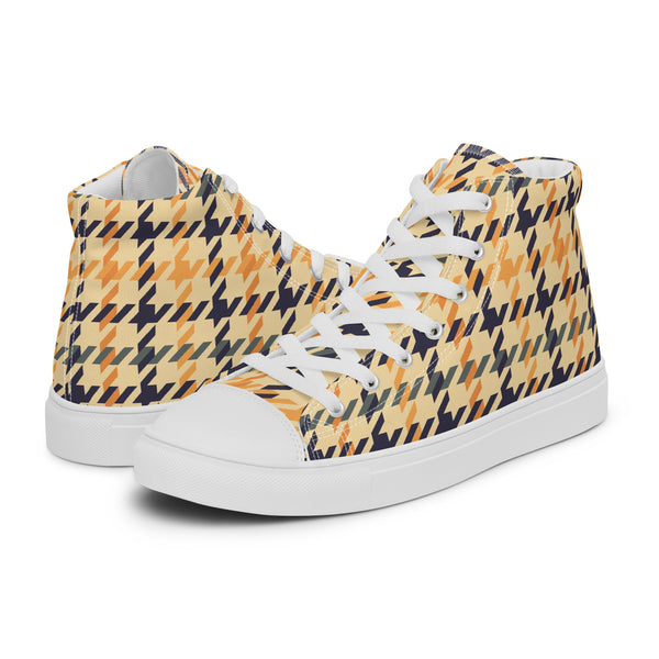 HA!LO Mustache Gold #164 Men’s Canvas High Top Sneakers