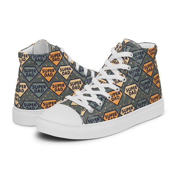 HA!LO Dad Badge Teal #168 Men’s Canvas High Top Sneakers