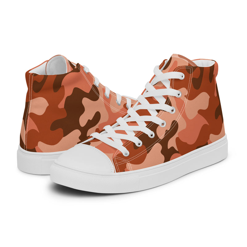 Orange Camo High Top #176 - Canvas High Top Sneakers | HA!LO