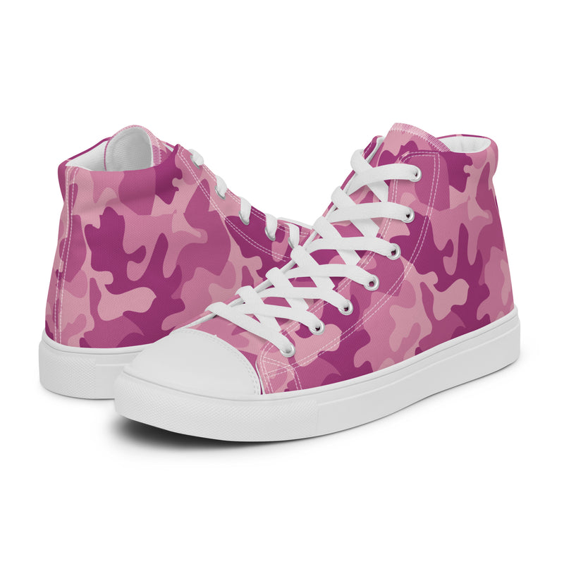 Pink Camo High Top #180 - Canvas High Top Sneakers | HA!LO