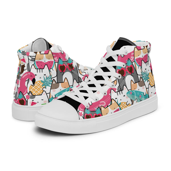 HA!LO Llama Party #182 Men’s Canvas High Top Sneakers