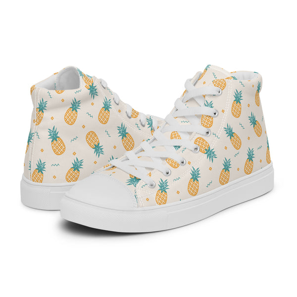HA!LO Pineapple Party #184 Men’s Canvas High Top Sneakers