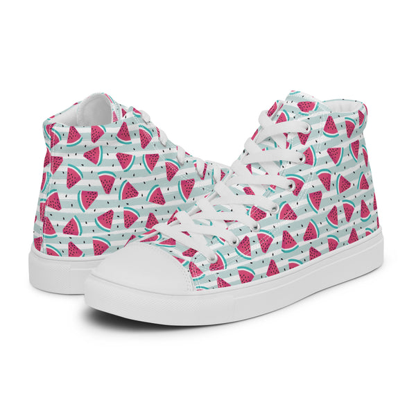 HA!LO Watermelon Slice #188 Men’s Canvas High Top Sneakers