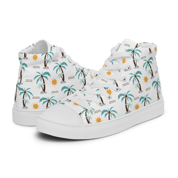 HA!LO Palm Tree #189 Men’s Canvas High Top Sneakers