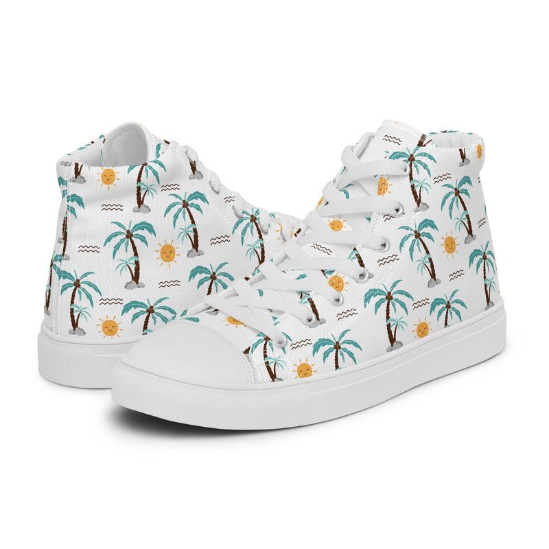 Palm Tree High Top #189 - Canvas High Top Sneakers | HA!LO
