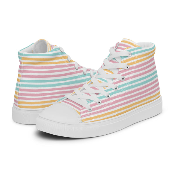 HA!LO Rainbow Stripe #190 Men’s Canvas High Top Sneakers
