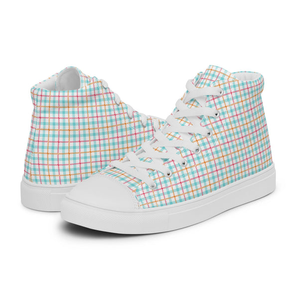 HA!LO Pastel Check #193 Men’s Canvas High Top Sneakers