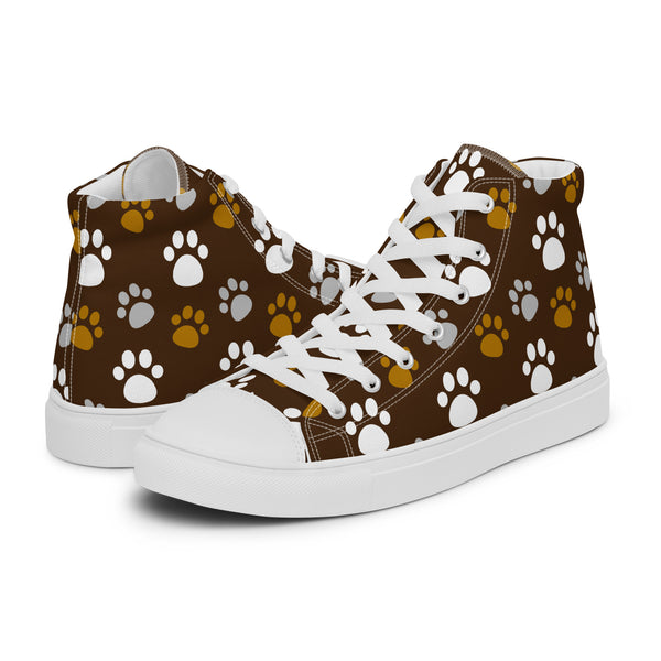 HA!LO Brown Paw #209 Men’s Canvas High Top Sneakers