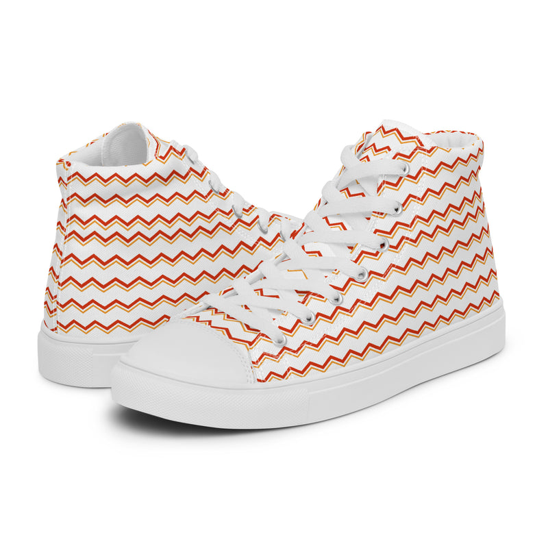 Peach Chevron High Top #215 - Canvas High Top Sneakers | HA!LO