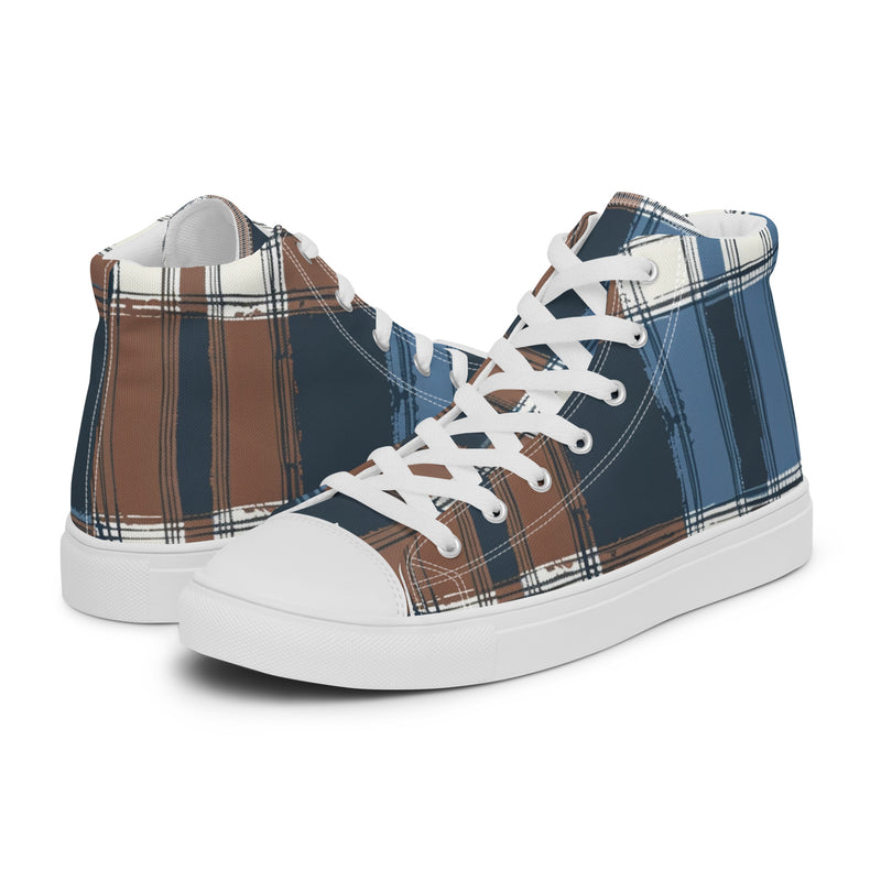 Navy Stripe High Top #232 - Canvas High Top Sneakers | HA!LO