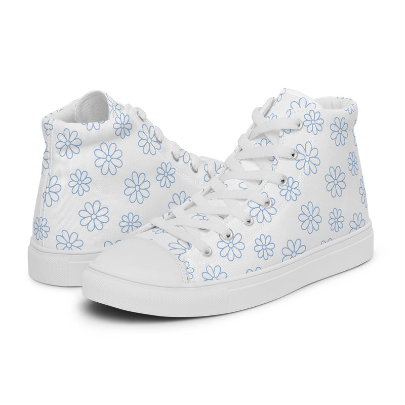 White Daisy High Top #235 - Canvas High Top Sneakers | HA!LO