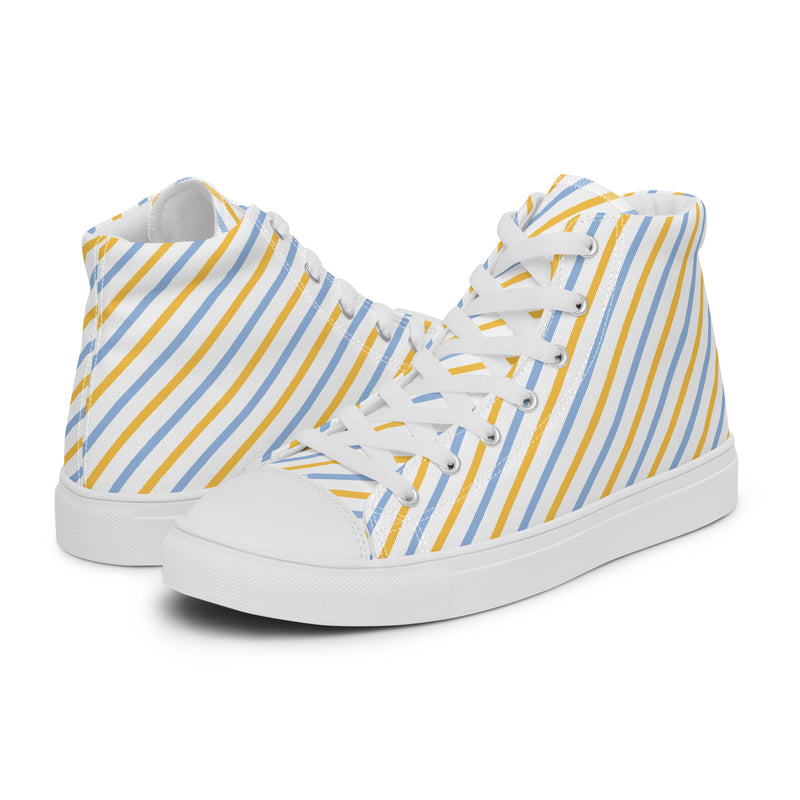 Sunshine Stripe High Top #236 - Canvas High Top Sneakers | HA!LO