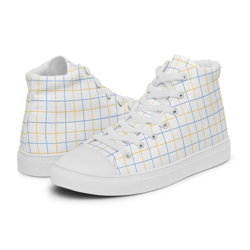 Pastel Plaid High Top #237 - Canvas High Top Sneakers | HA!LO