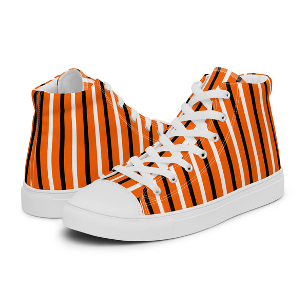 HA!LO Orange Heart Stripe #245 Men’s Canvas High Top Sneakers