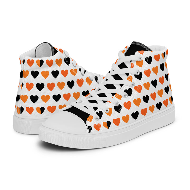 Halloween Hearts High Top #248 - Canvas High Top Sneakers | HA!LO