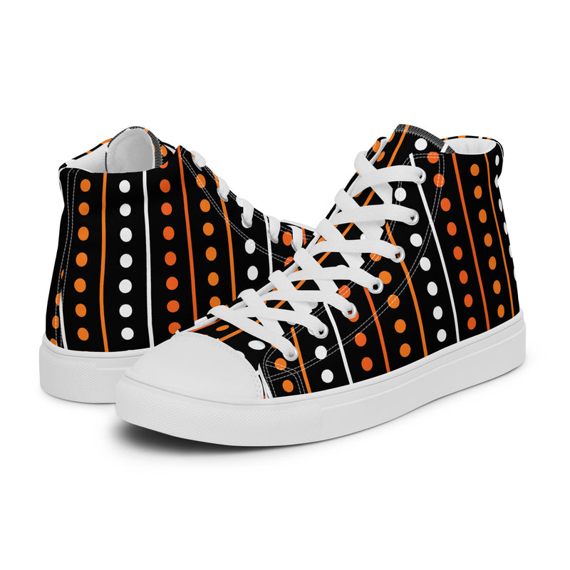 Halloween Dot Stripe High Top #249 - Canvas High Top Sneakers | HA!LO