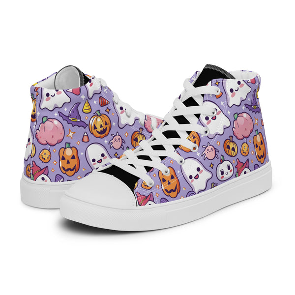 HA!LO Halloween Lavender #263 Men’s Canvas High Top Sneakers
