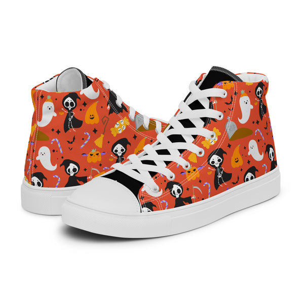 HA!LO Halloween Orange #266 Men’s Canvas High Top Sneakers
