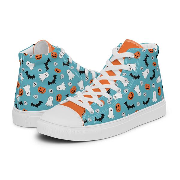 HA!LO Halloween Blue #267 Men’s Canvas High Top Sneakers