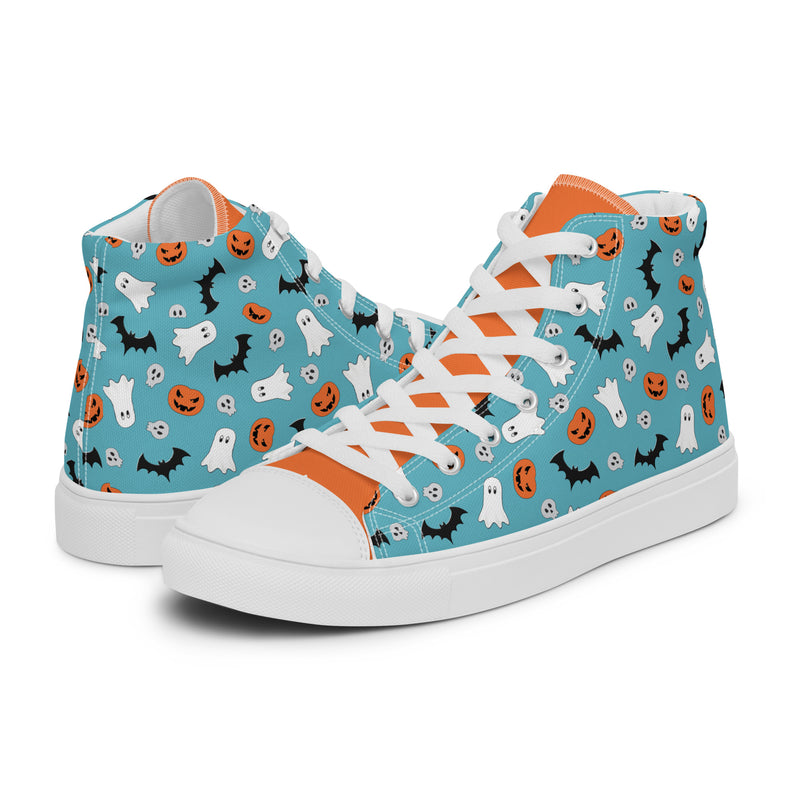 Halloween Blue High Top #267 - Canvas High Top Sneakers | HA!LO