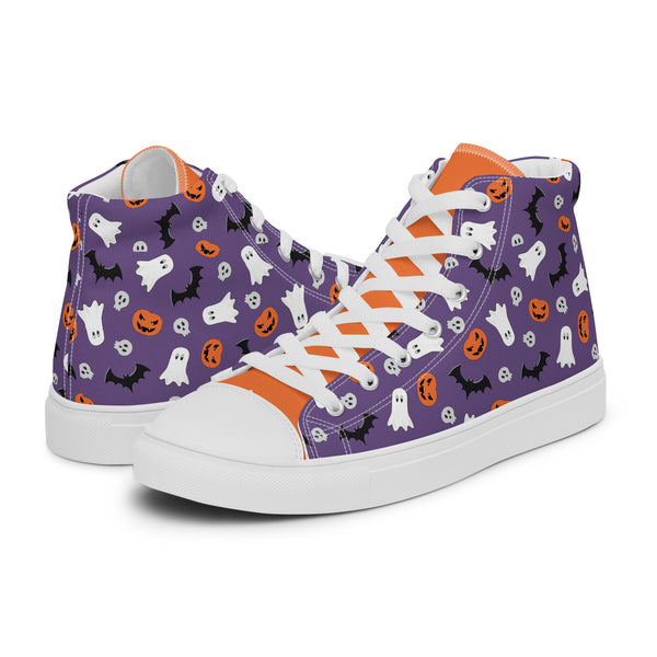 HA!LO Halloween Purple #268 Men’s Canvas High Top Sneakers